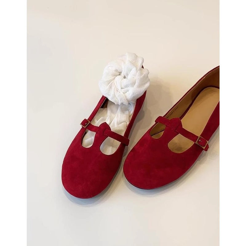 Damen Mokassins Weich Leder Riemendesign