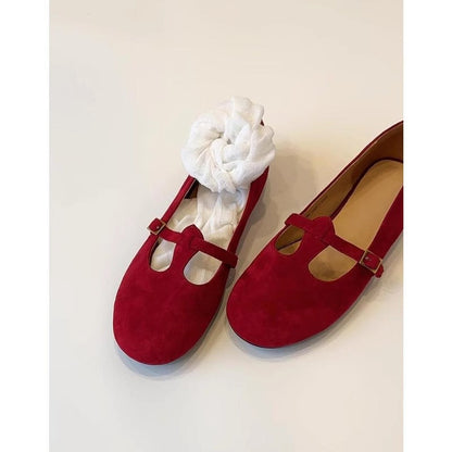 Damen Mokassins Weich Leder Riemendesign