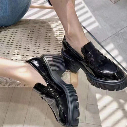 Damen Loafers Elegante Schuhe Komfortabel Blockabsatz