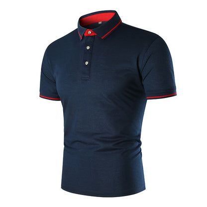Herren Poloshirt Atmungsaktiv Kontrastkragen Modern