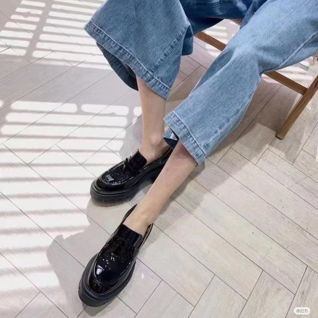 Damen Loafers Elegante Schuhe Komfortabel Blockabsatz