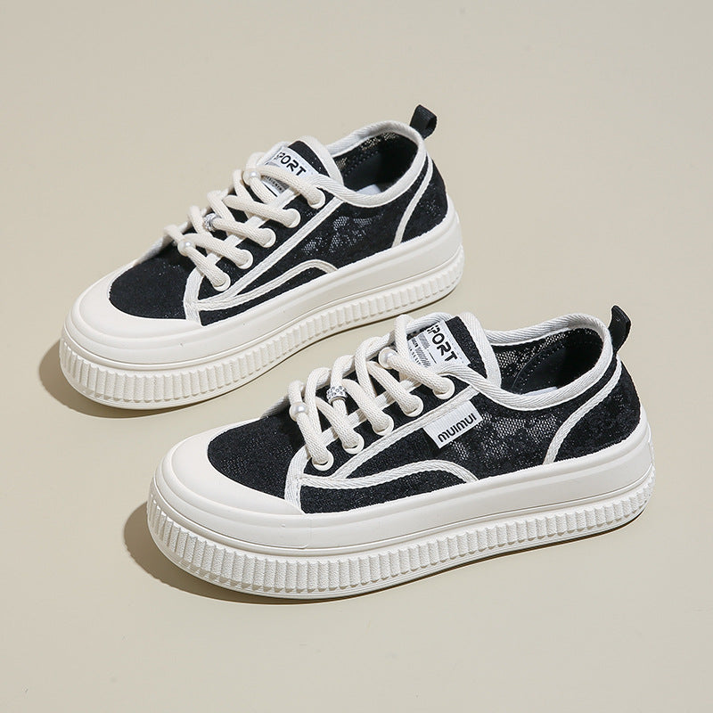 Damen Sneaker Komfortabel Dicksohlige Schuhe