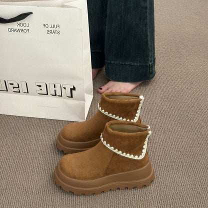 Damenstiefel Weiches Innenfutter Faltendesign