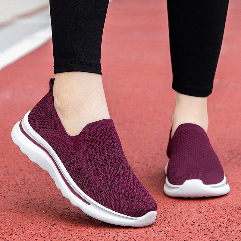 Damen Sneaker Atmungsaktives Strick Oberteil