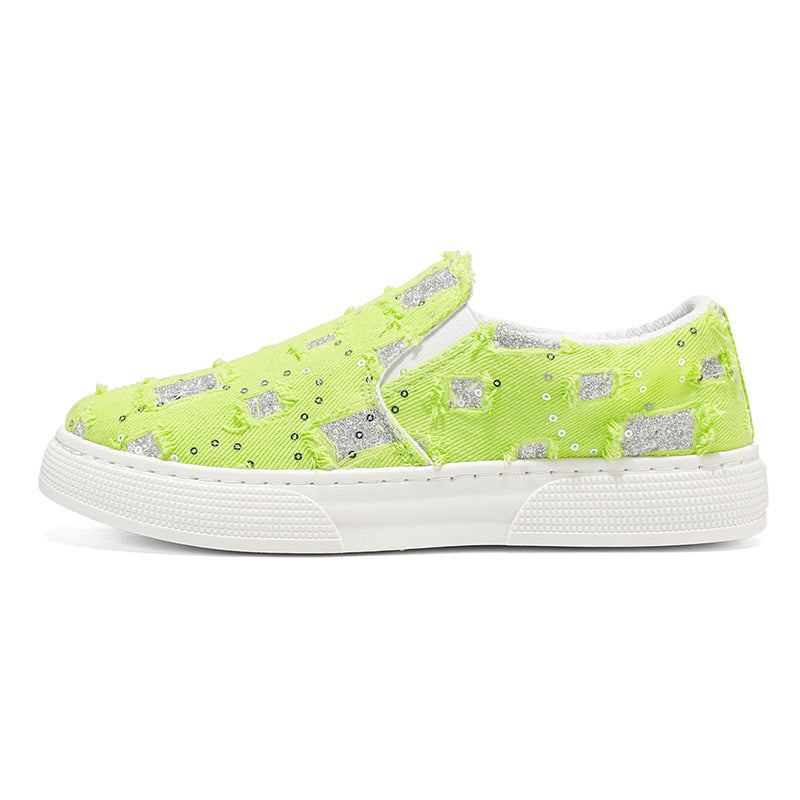 Damen Slip-On Sneaker Glitzer Optik