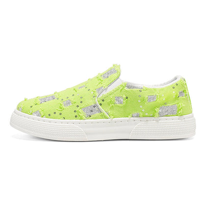 Damen Slip-On Sneaker Glitzer Optik