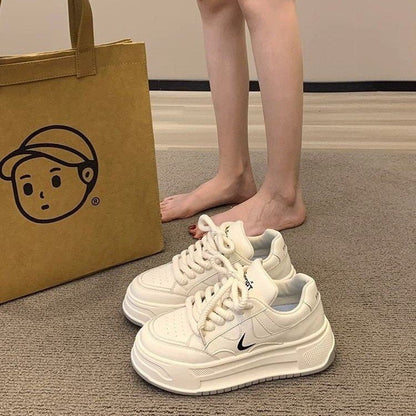 Damen Plattform Sneaker Hoch Modisch Weiß - Norvielle