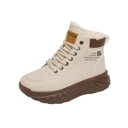 Damen Winterstiefel Schnürboots Kuschelig Rutschfest Schwarz - Norvielle