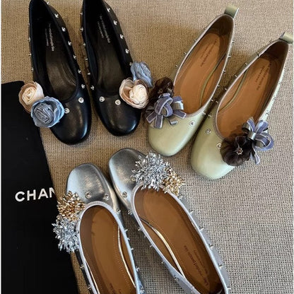 Damen Ballerinas mit Schmuckapplikationen Bequem - Norvielle