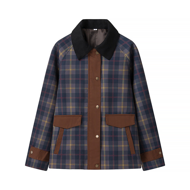 Damen Geruite Winterjacke Weich Bontkragen - Norvielle