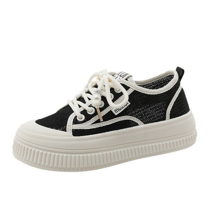 Damen Chunky Sneaker Perlenoptik Weiß - Norvielle