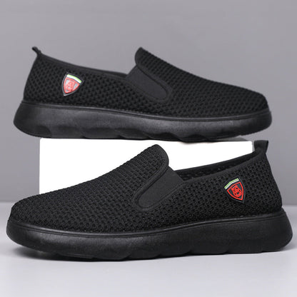 Damen Slip-On Sneaker Atmungsaktives Material Komfortschuhe Schwarz - Norvielle