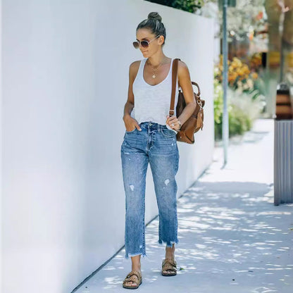 Damen High-Waist Jeans Berlin Style Schlanke Fit