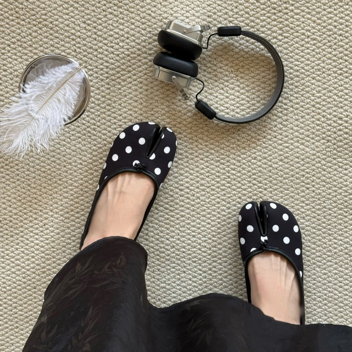 Damen Ballerinas Punktenmuster