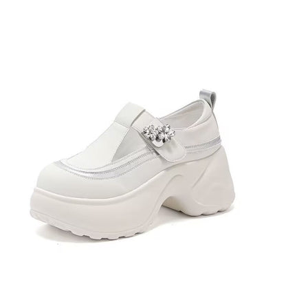 Damen Hochsandalen Plattform Verstellbarer Riemen Blüten Dekor