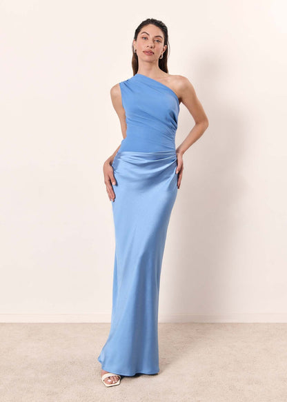 Elegantes Damen Maxikleid Einärmig Lang