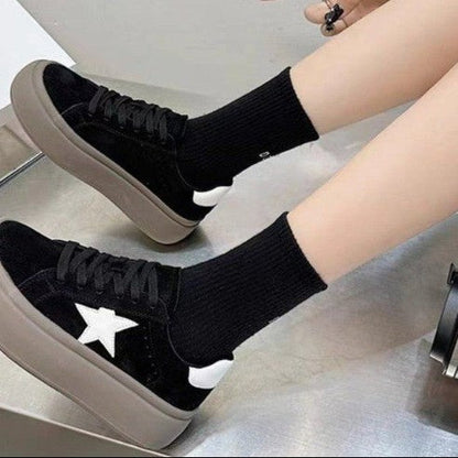 Damen Plattform Sneaker Hochzeitsschuhe Sternen Design - Norvielle
