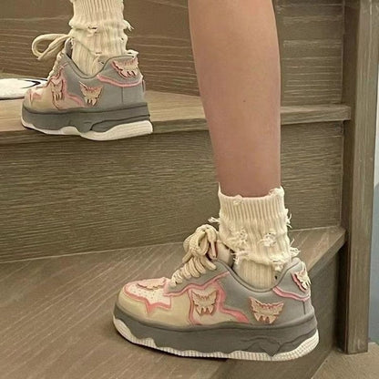 Damen Sneaker Tiermotiv Weichbezug Komfortsohle