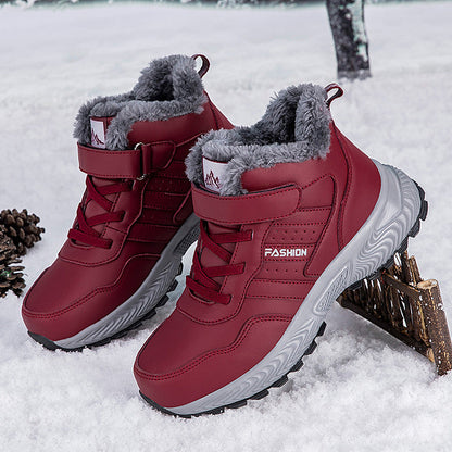 Damen Winterstiefel Warm Gefüttert Rutschfest Klettverschluss - Norvielle