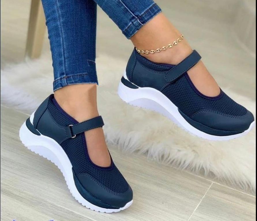 Damen Sneaker Atmungsaktives Mesh Bequem Verstellbar