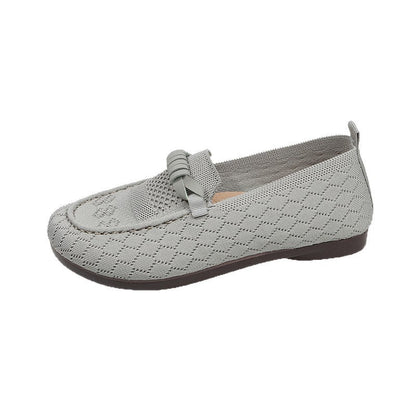 Damen Mokassins Flach Elastisch mit Schleife