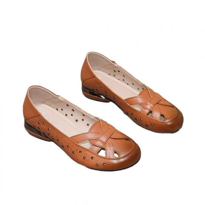 Damen Ballerinas Bequem Cut-Out