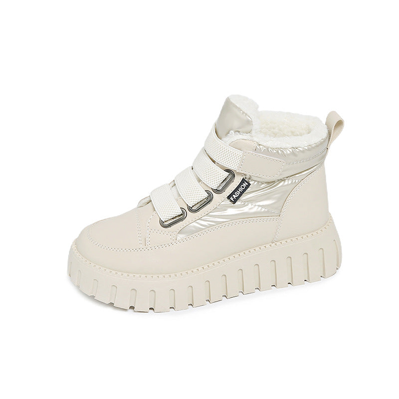 Damen High- Sneaker Isoliert Klettverschluss Warm