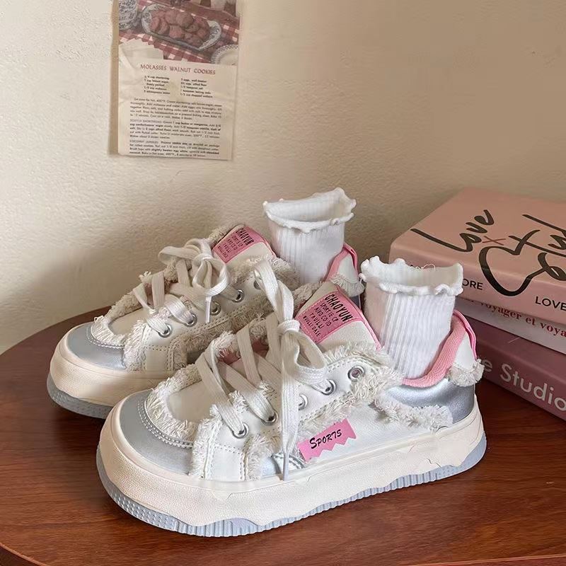 Damen Sneaker Bequem Kunstfell Trendy