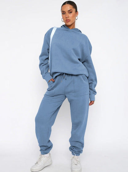 Damen Hoodie Oversized Jogger Set Warm