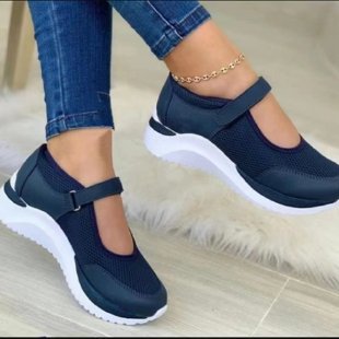 Damen Sneaker Atmungsaktives Mesh Bequem Verstellbar