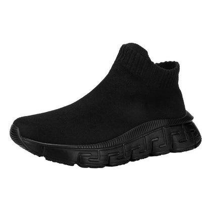 Damen Sneaker Bequem Stretch Hochhackig