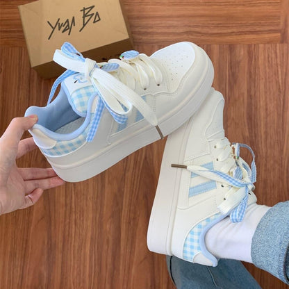 Damen Sneaker Kariert Atmungsaktives Mesh Komfortschuhe