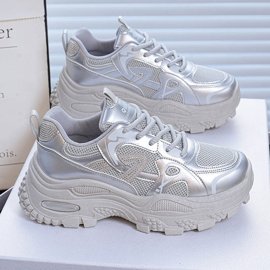 Damen Sneaker Metallic Schuhe Sportlich - Norvielle