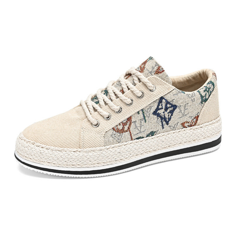 Damen Sneaker Geflochtene Sohle Bequem