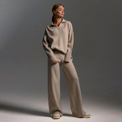 Damen Lounge Set Wide Leg Hose Locker Oberteil - Norvielle