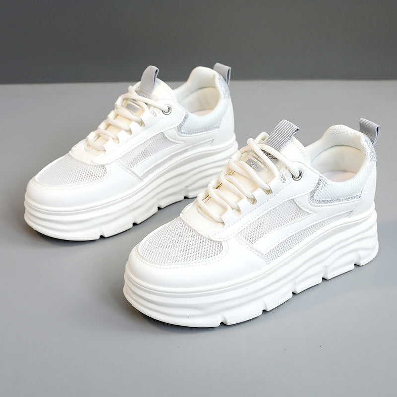 Damen Sneaker Chunky Plateau Atmungsaktives Material