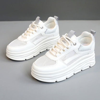 Damen Sneaker Chunky Plateau Atmungsaktives Material