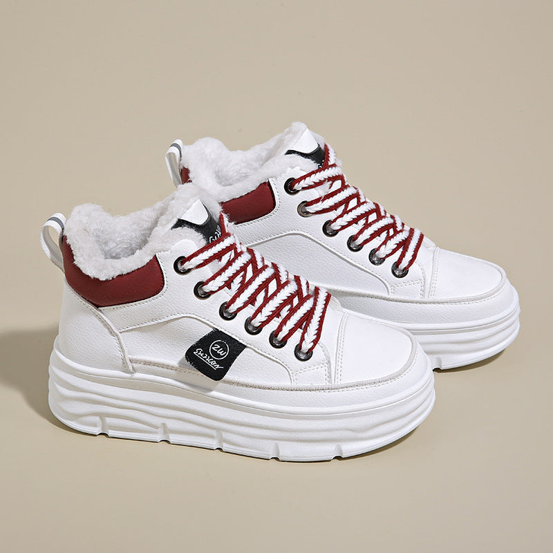 Damen High- Sneaker Warm Kuschelig Profilsohle