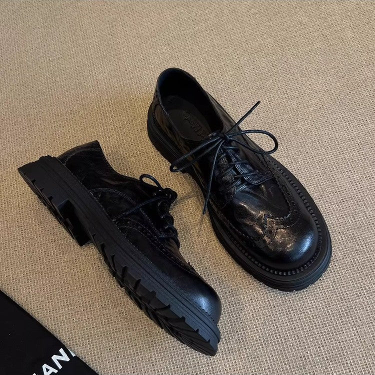 Damen Derby Schuhe Rutschfest Leder