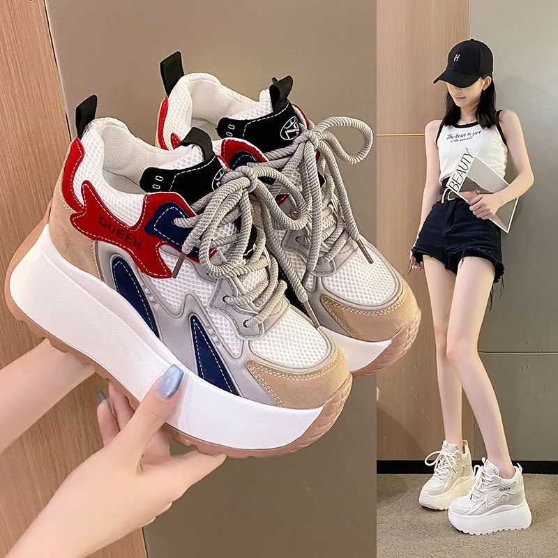 Damen Plateau Sneaker Chunky Atmungsaktives Mesh - Norvielle