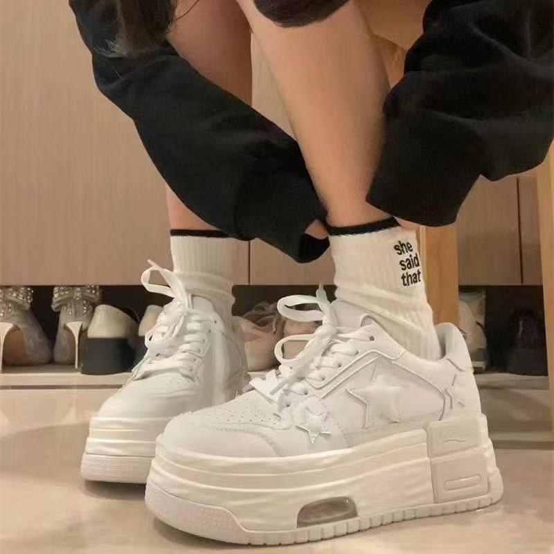 Damen Plattform Sneaker Bequem Sternen Design - Norvielle