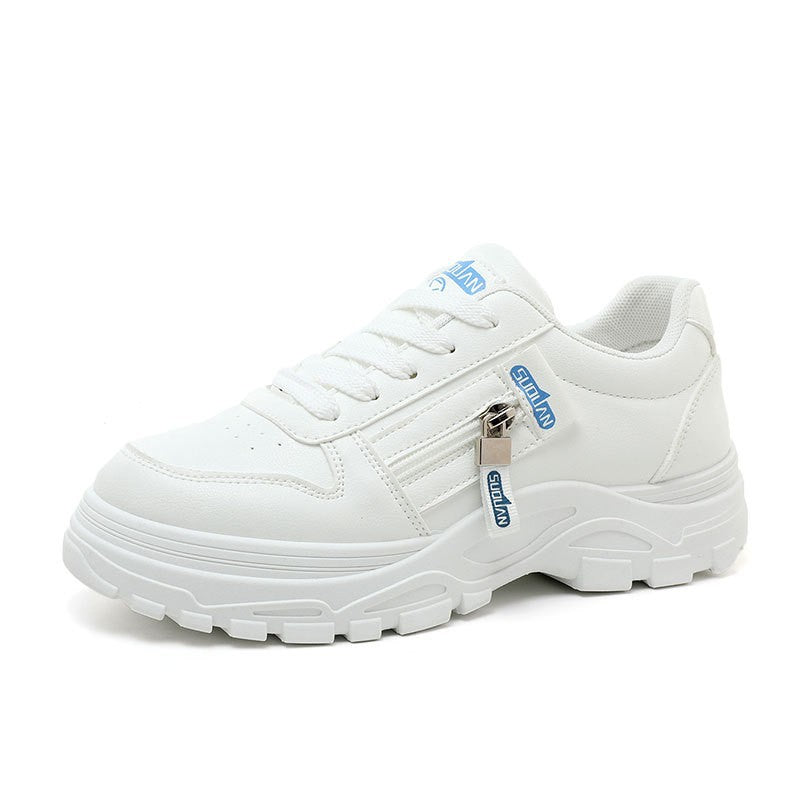 Damen Chunky Sneaker Rutschfest Reißverschluss Schwarz - Norvielle