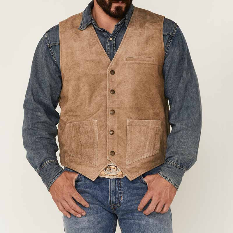 Herren Lederweste Wildleder