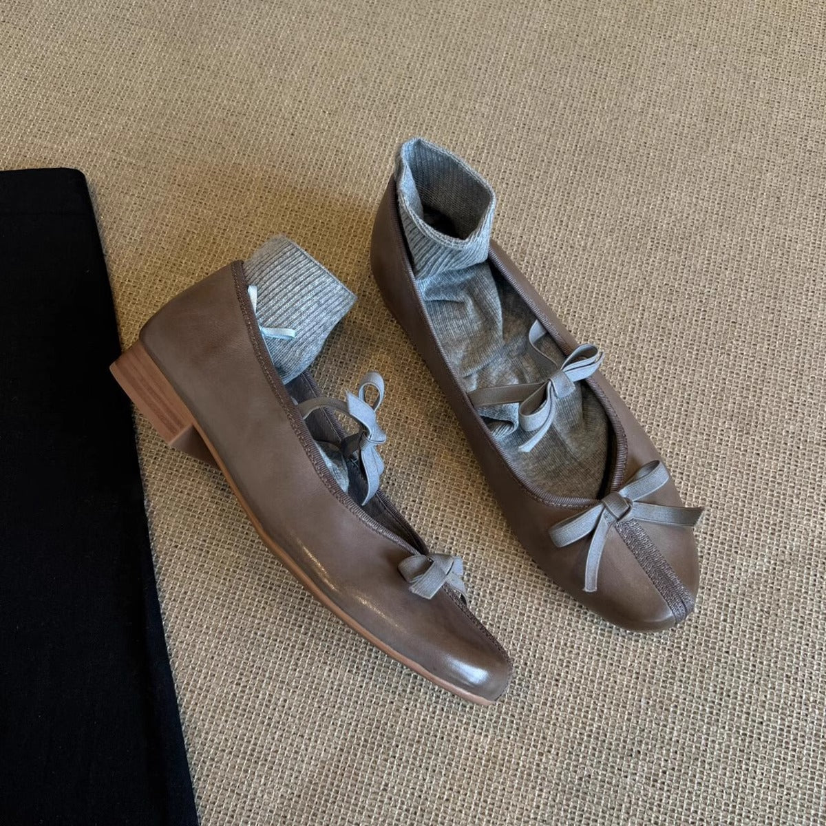 Damen Ballerinas Schleifen Design Bequem Elegant