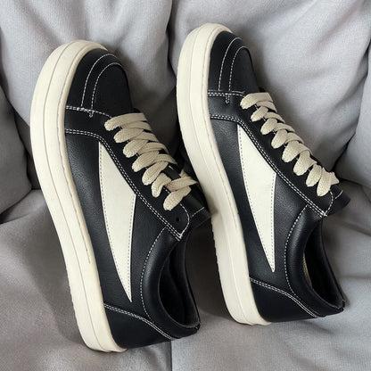 Damen Sneaker Leder Klassisch Schwarz - Norvielle