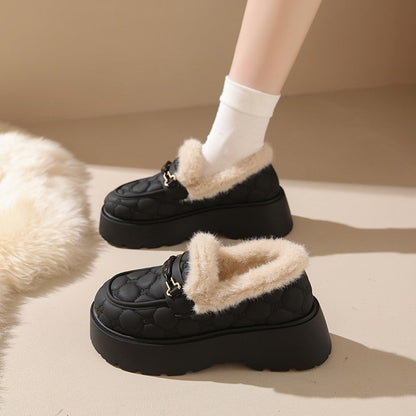 Damen Slipper Warm gefüttert Plateauabsatz