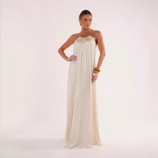 Elegantes Damen Abendkleid Lang Halsband - Norvielle