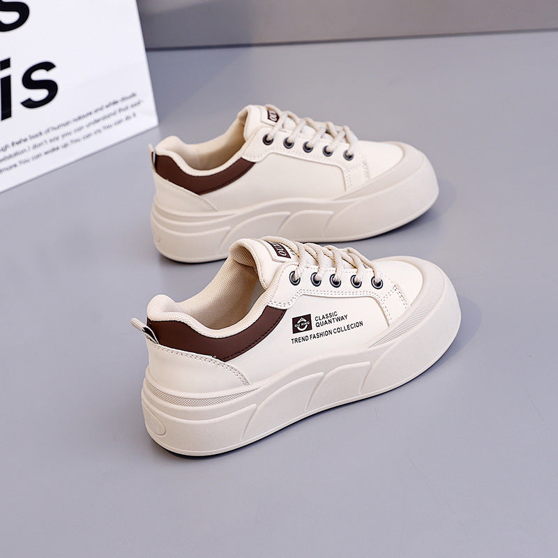 Damen Plateau Sneaker Atmungsaktives Material Komfortschuhe