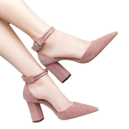 Damen Slingback Pumps Blockabsatz Riemchen Elegant