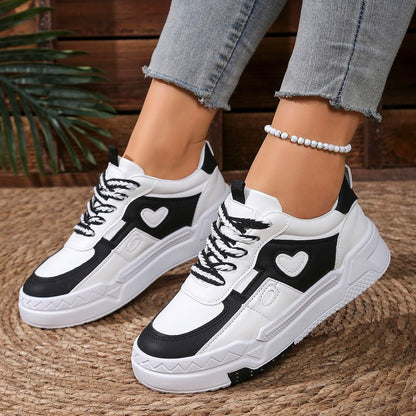 Damen Sneaker mit Herz Applikation Modisch Rosa - Norvielle